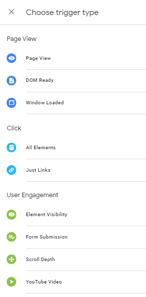 Types of Google Tag Manager triggers