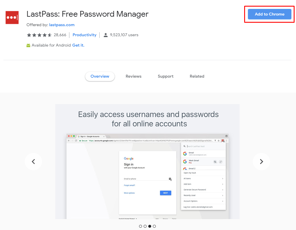 Password Manager LastPass: Free Password Manager for Google Chrome