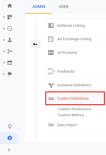Google Analytics Custom Definitions