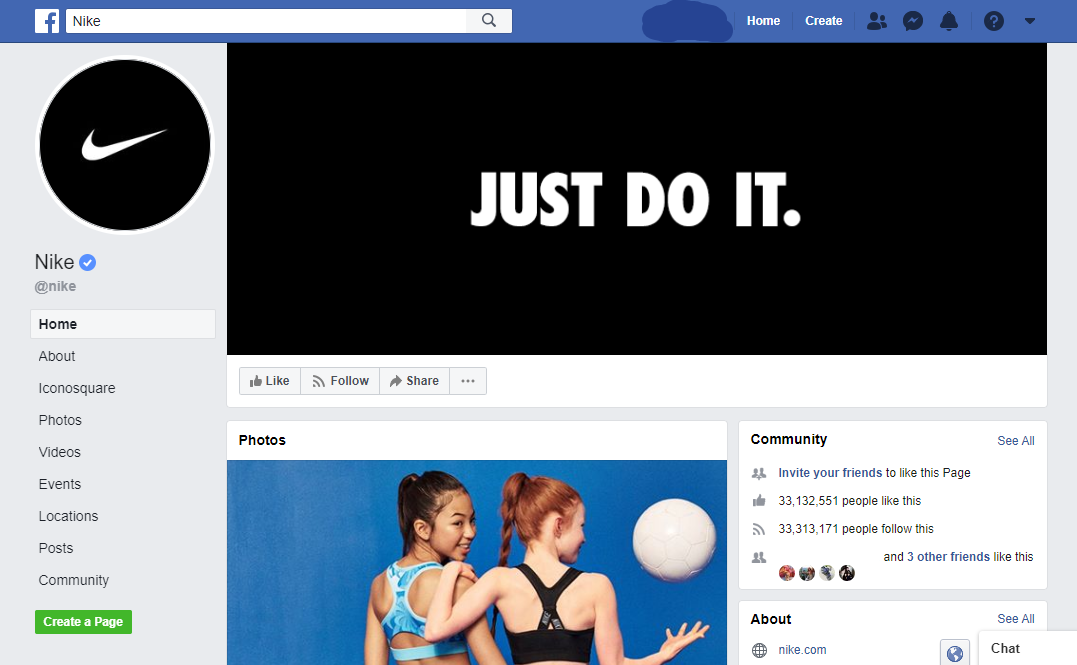 Facebook Business Page Example