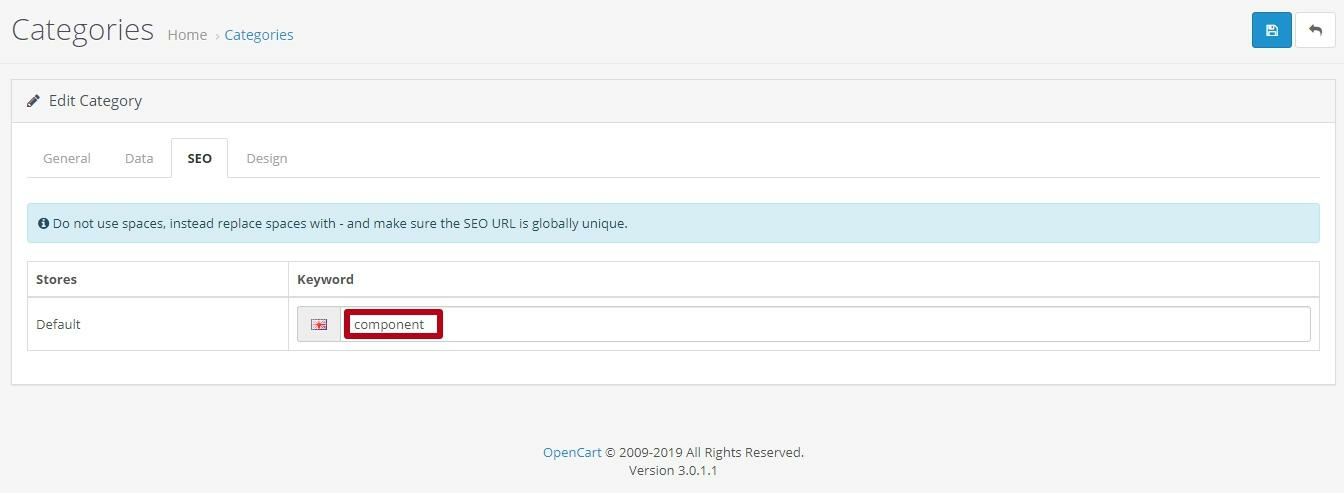SEO URL generator in OpenCart CMS