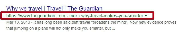Long link shortening on the search results page