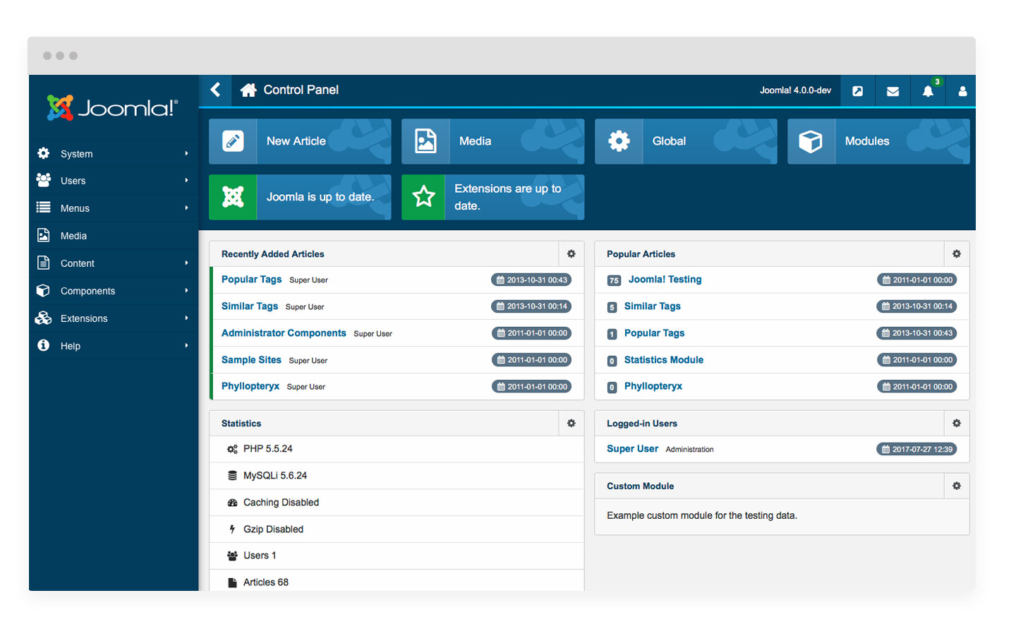 Creating a site with Joomla