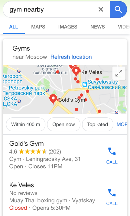 Local business and voice search in Google