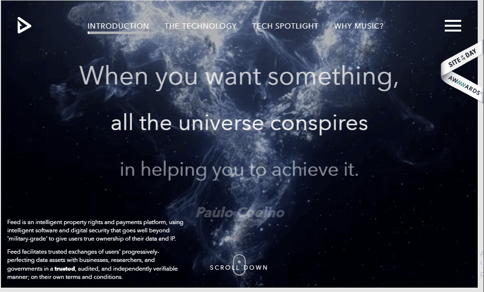 Unusual main page design