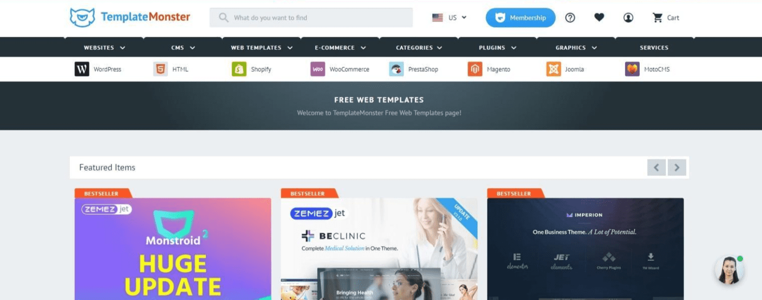 Free design templates by TemplateMonster