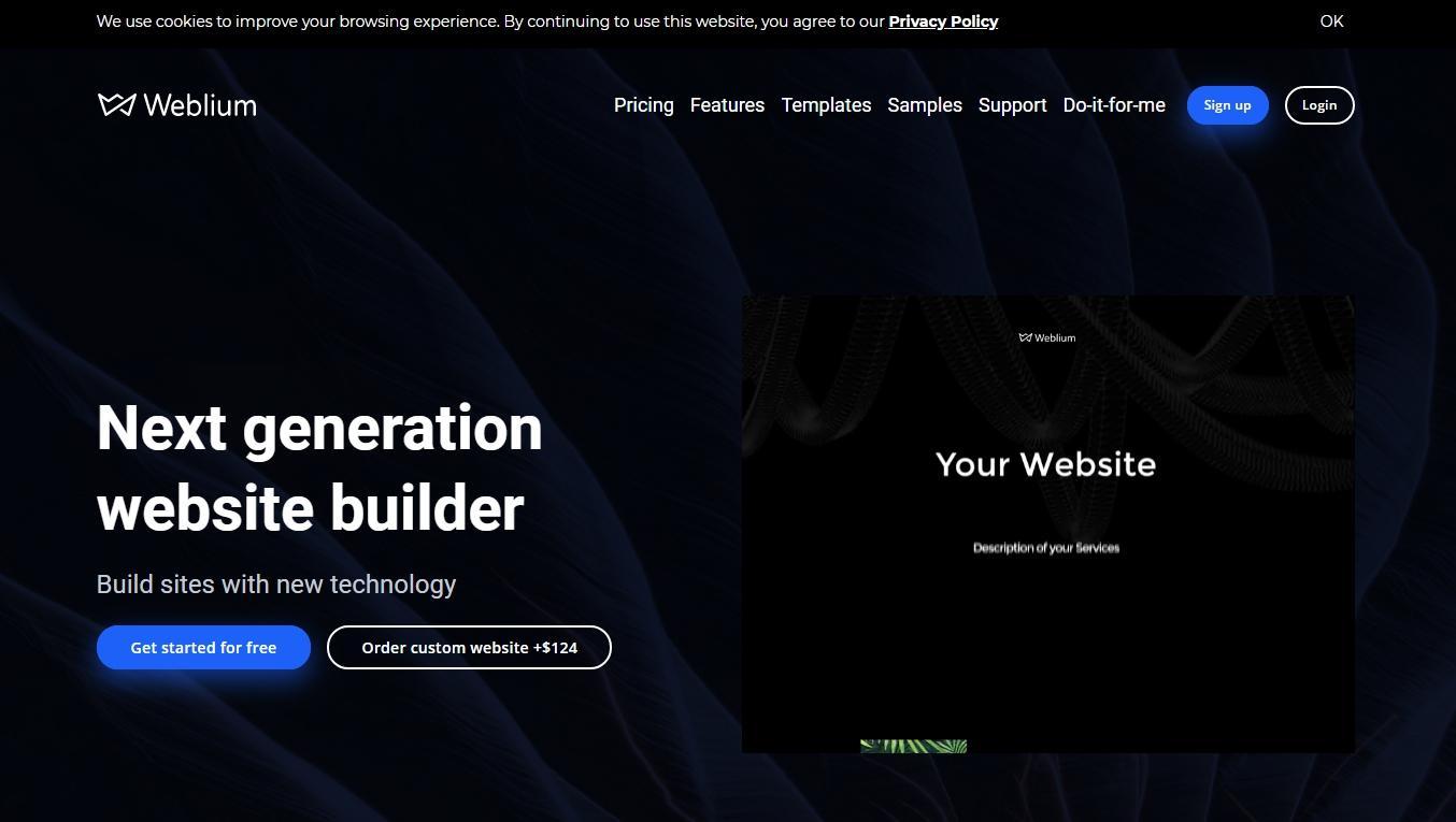 Weblium site builder online