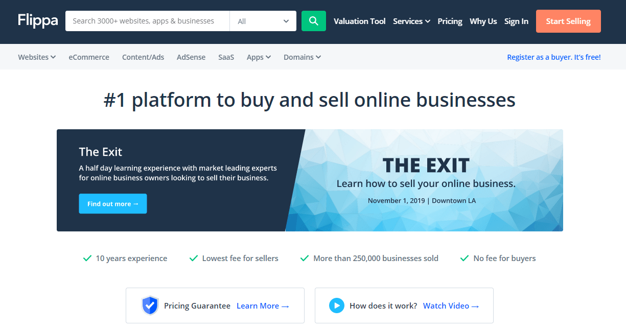 Flippa website marketplace