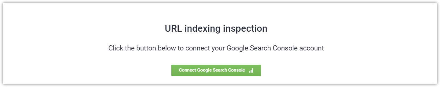 URL indexing inspection