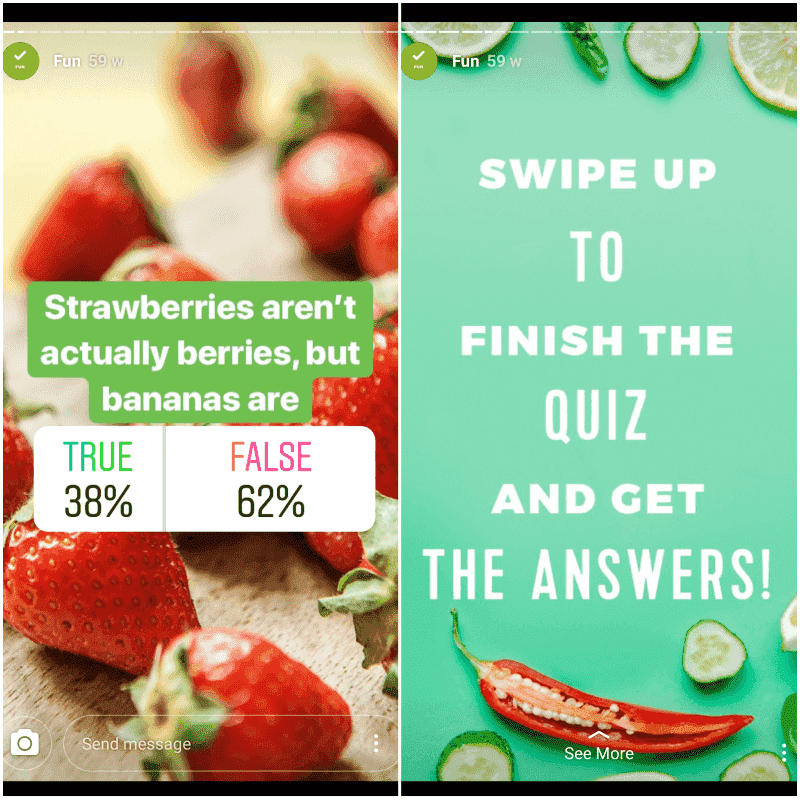 Instagram polls by HelloFresh