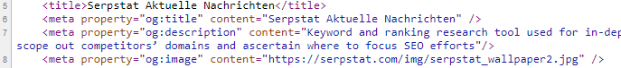 Open Graph tags in HTML Editor
