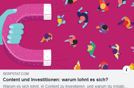 So sieht der Repost bei Facebook mit Open Graph Meta Tags aus