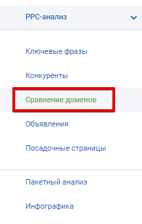 Сравнение доменов в PPC