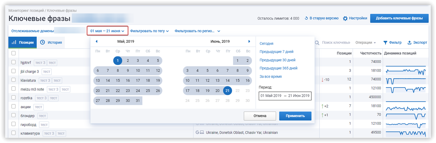 как можно отслеживать позиции